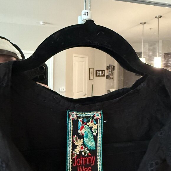 NEW Johnny Was Hunter Tie Front Blouse Size Small Color Black - Picture 3 of 5